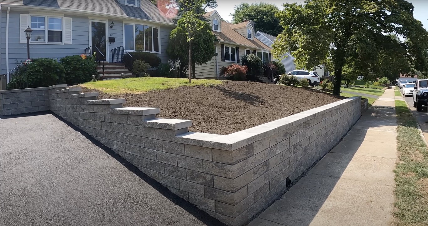 Professional concrete retaining wall installation in Hudson NH
