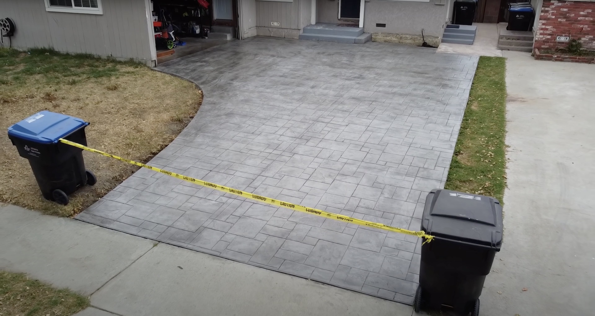 Finished concrete patio installation with professional paver work in Hudson